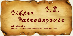 Viktor Matropazović vizit kartica